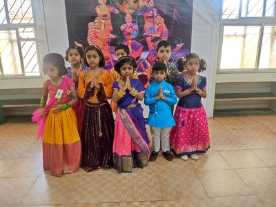Group song performance by children