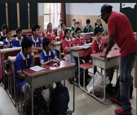 VVS Gandhi Centenary School students participating in an activity